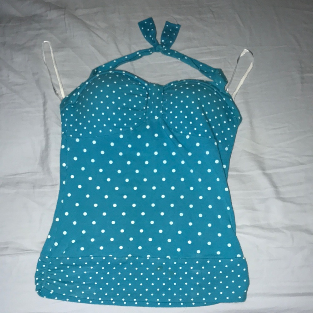 Blue Polka Dot Top